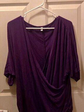 In Vogue Purple Wrap Top Size 18W